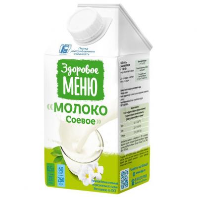 Молоко СОЕВОЕ 500мл (Здоровое меню) - магазин здорового питания «Добрый лес»