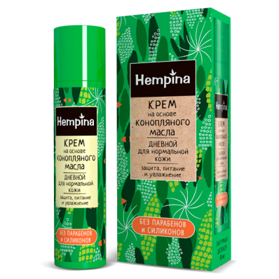Крем на основе конопляного масла дневной для нормальной кожи 40мл (Hempina) - магазин здорового питания «Добрый лес»
