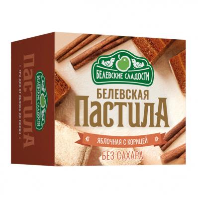 Пастила Белёвская ЯБЛОКО КОРИЦА без сахара 125гр (Белёвские сладости) - магазин здорового питания «Добрый лес»