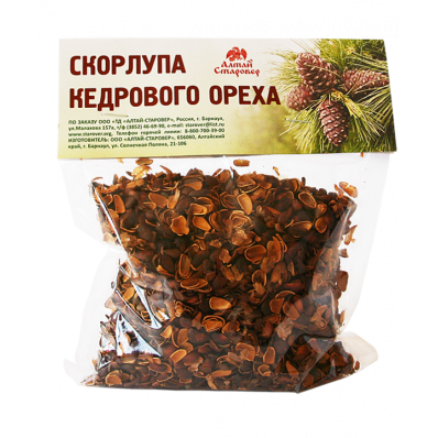 Скорлупа КЕДРОВОГО ОРЕХА 150гр (Алтай Старовер) - магазин здорового питания «Добрый лес»