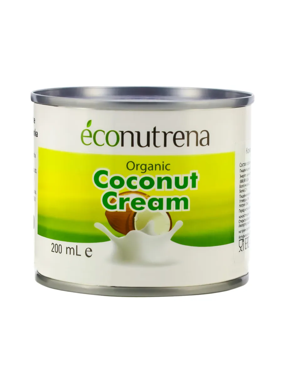 Сливки КОКОСОВЫЕ органические 22% 200мл (Econutrena) - магазин здорового питания «Добрый лес»