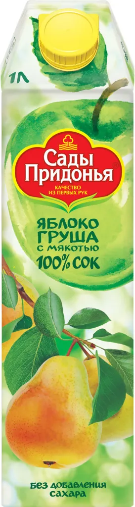 Сок ЯБЛОКО-ГРУША с мякотью 1л (Сады придонья) - магазин здорового питания «Добрый лес»