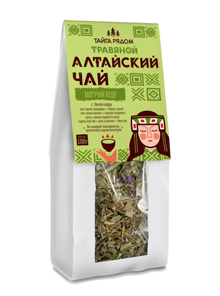 Чай Алтайский травяной МОГУЧИЙ КЕДР 100гр (Тайга рядом) - магазин здорового питания «Добрый лес»