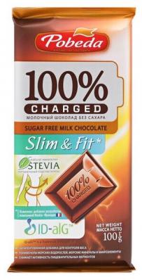 Шоколад МОЛОЧНЫЙ без сахара SLIM FIT 100гр (Charged) - магазин здорового питания «Добрый лес»
