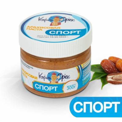 Паста арахисовая СПОРТ 300гр (Король орех) - магазин здорового питания «Добрый лес»