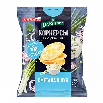 Чипсы кукурузно-рисовые СМЕТАНА И ЛУК 50гр (Хлебпром)  - магазин здорового питания «Добрый лес»